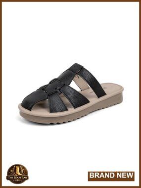 Woven Closed Toe Slide Sandals Comfortable Flat Slippers Breathable Casual